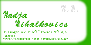 nadja mihalkovics business card